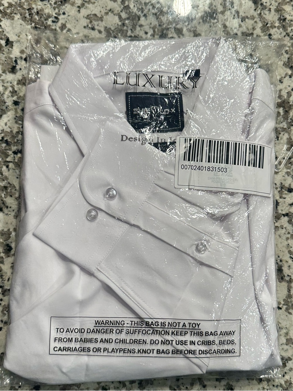 White Men's Dress Shirt - Classic Formal Shirt